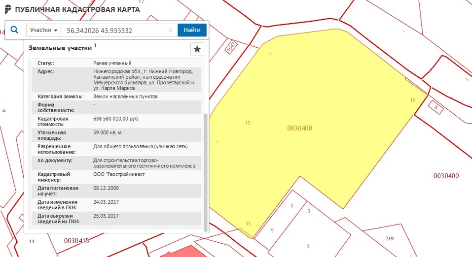 Карта с назначением земель