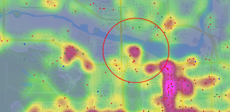 Тепловая карта городов